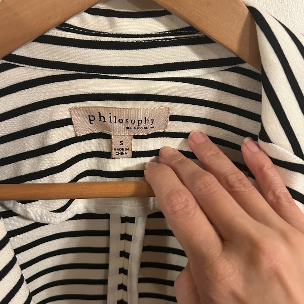 Philosophy Black & White Striped Blazer - Picture 4 of 6
